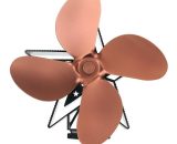 4-blade heat conduction fireplace fan, environmental protection and energy saving,Brown - Brown W14967BR 787830130229
