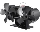 Dual-motor Stove Fan 10 Blades Heat Powered Stove Fan Fireplace Fan Non-Electric Quiet Operation for Wood Burning Stove/Pellet/Log Burner Black H46501 805384355223
