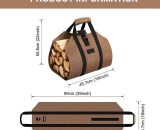 Firewood Carry Bag, Firewood Carry Bag, Canvas Carry Bag, Portable Wood Basket for Fireplaces, Wood Stoves, Logs, Camping, Beach-100 x 46 cm BAY-24448 4391570250770