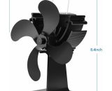 Stove Fan - Silent Operation - Eco Friendly Circulation - Efficient Heat Distribution - Ideal Log Burner Fan and Fireplace Fan - Black C23081777M1K817A 6250011390995