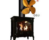 4 Blades Heat Powered Wood Stove Fan for Burner/Logs/Fireplace, Quick Start Ultra Quiet Hot Air Circulation Saves Fuel Efficiently TM1055415-A 9777912637846