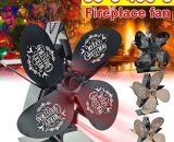 Wood Stove Fan 80°C Start Up Quiet Operation, 4 Blades Stove Fan is Heat Powered, for Wood Stove, Fireplace TM1055417-A 9777912637860