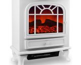 Electric Fireplace With Heating and led Fire Effect 2000W White Electric Fireplace Stove 103237 4250525327380