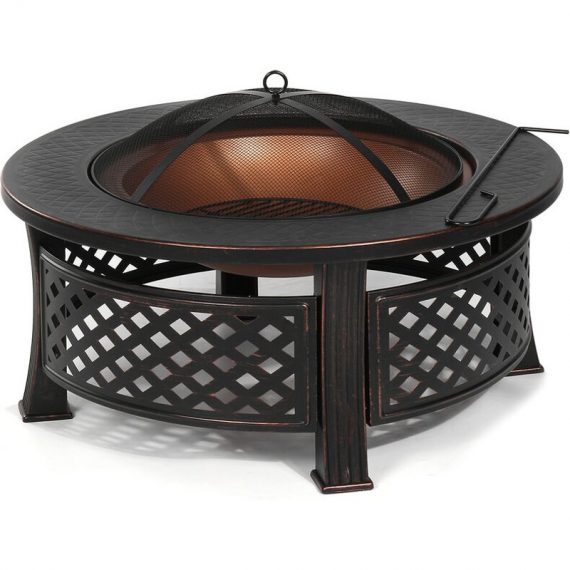 Insma - 3 in 1 Fire Pit Patio bbq Brazier Bowl Garden Fireplace Heater Camping Outdoor SKUF92834 6443200922903