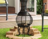 Steel Chiminea bbq Fire Pit Grill Patio Garden Bowl Outdoor Camping Heater Log Burner 333422 5056512955531