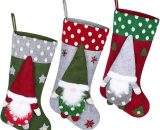Gift - 3pcs Christmas Bag 3D Santa Hanging Socks Christmas Decoration Fireplace Tree Candy Bag RBD016109lc 9784267164453