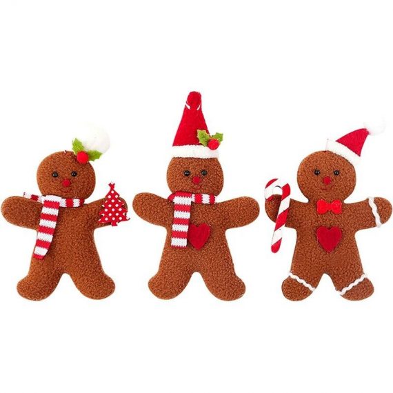 3 Matching Living Gingerbread Man Pendants, Gingerbread Doll Pendants, Festive Christmas Decorations, Fireplace, Christmas Tree (Male) RBD015823lc 9784267161599