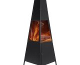 Pyramid Chiminea Patio Fire Pit Heater Outdoor Camping Heater Log Burner 138x46cm SKUF55754 6443200945209
