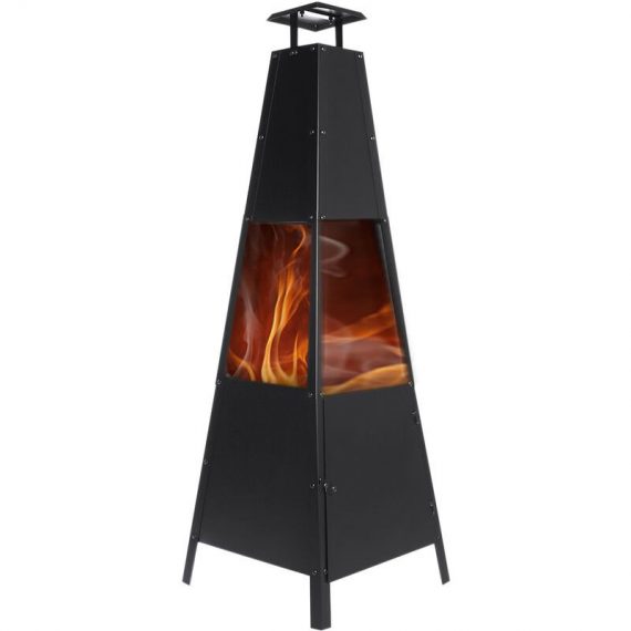 Pyramid Chiminea Patio Fire Pit Heater Outdoor Camping Heater Log Burner 138x46cm SKUF55754 6443200945209