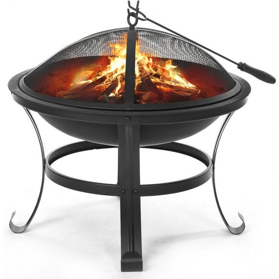 Round Fire Pit bbq Grill Patio Garden Bowl Outdoor Camping Heater Log Burner SKUF34821 6443200758199