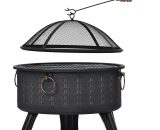 64 cm Outdoor Steel Fire Pit, Bonfire Fire Pit, Patio BBQ Camping MX286951AAA 8173942316590