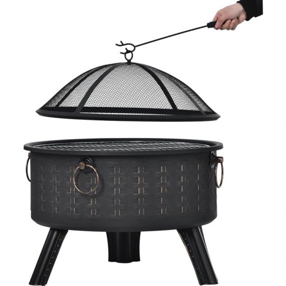 64 cm Outdoor Steel Fire Pit, Bonfire Fire Pit, Patio BBQ Camping MX286951AAA 8173942316590