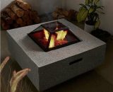Gardeco - mgo Cubo Magnesia Square Fire Bowl Basket Pit & bbq Grill Dark Grey CUBO-T 5031599048000