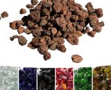 3 kg Lava Rocks for Propane Gas Fire Pits, Natural Fire Stones, Safe for Outdoor Garden Gas Firepits, Brown - Brown - Teamson Home PT-FG0009 810083331096