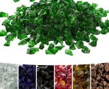 4 Kg Lava Rocks for Gas Fire Pit, Tempered Fire Glass, Safe for Outdoor Garden Gas Fire Pits, Green - Green - Teamson Home PT-FG0006 810083331065