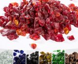 Teamson Home - 4 Kg Lava Rocks for Gas Fire Pit, Tempered Fire Glass, Safe for Outdoor Garden Gas Fire Pits, Red - Red PT-FG0004 810083331041