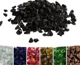 4 Kg Lava Rocks for Gas Fire Pit, Tempered Fire Glass, Safe for Outdoor Garden Gas Fire Pits, Black - Black - Teamson Home PT-FG0003 810083331034