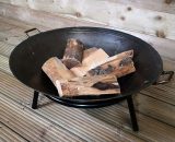 Koopman - 60cm Cast Iron Log Burner Fire Pit Bowl Garden Patio Wood Burner C83000030 8720573113892
