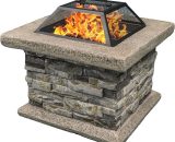 Homeology - Fireology vietri Majestic Garden & Patio Heater Fire Pit Brazier and Barbecue with Eco-Stone Finish Vietri 5032659898894