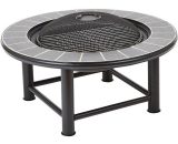 Trueshopping - Outdoor Fire Pit Table Mesh Cap Grill Burner Brazier Stove Garden Patio Heater - Black 5053360805032 5053360805032
