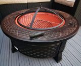 80cm Tall Outdoor Garden Patio / Log Burner / Fire Pit BBQ - Copper Effect Bowl FPITR 5013478169471