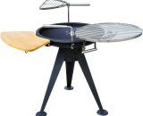 Outsunny - Patio Fire Pit Barbecue Double Grill Stove Outdoor Brazier Burner bbq - Black, silver 5055974829992 5055974829992