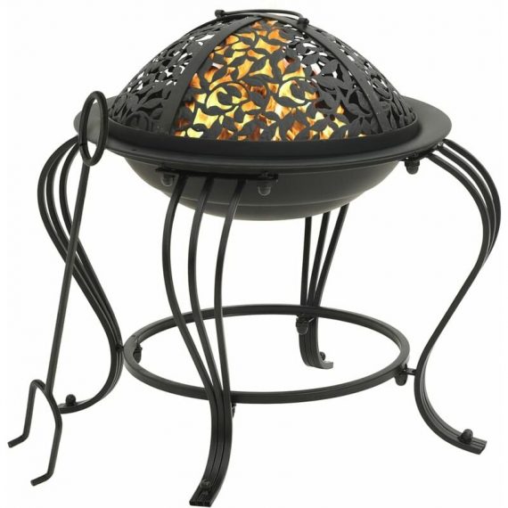 Fire Pit with Poker 49 cm Steel FF311886_UK - Topdeal FF311886_UK
