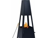 Fire Pit Black 35x35x99 cm Steel FF46648_UK - Topdeal FF46648_UK 7890123112604