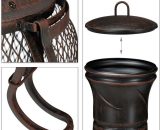 Chiminea, fire poker, grate, spark guard, garden, outdoor, fire pit, height 89 cm, gold - Relaxdays 10030261_0_GB 4052025302610