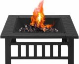 Outdoor Fire Pit Firepit Brazier Garden Square Table Stove Patio Heater - Woltu CPZ8141sz 4063425137634