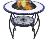 Mosaic Fire Pit Table Blue and White 68 cm Ceramic VD30086 - Hommoo VD30086_UK