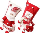 2pcs Christmas Stocking Bag Santa Claus Snowman Gift Bag Christmas Stocking Christmas Stocking Hanging Fireplace Display Case Candy Bag RBD016127lc 9784267164637