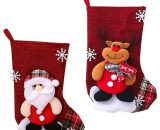 2 Christmas Stocking Gift s, Personalized Snowman and Reindeer Stockings, Christmas Gift Bags, Christmas Decorations, Fireplace Trees, Candy Bags RBD016111lc 9784267164477
