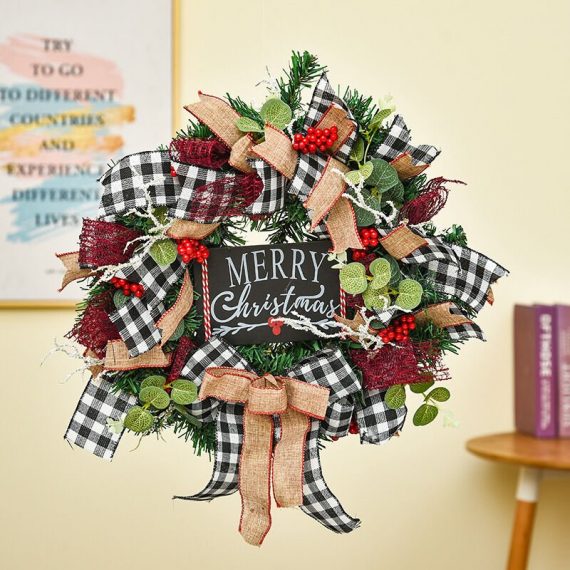 Christmas Wreath Artificial Flowers 38cm Christmas Wreaths Christmas Fireplace Wreath inside outside Christmas Decoration for Door Wall Window Wall PERGB010765 9784267142895