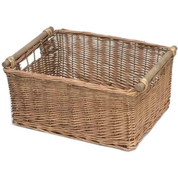 Kitchen Log Fireplace Wicker Storage Basket With Handles Xmas Empty Hamper Basket [Natural,Extra Large] 51x41x22cm 117849567_634558983089097092-105 7426856381408