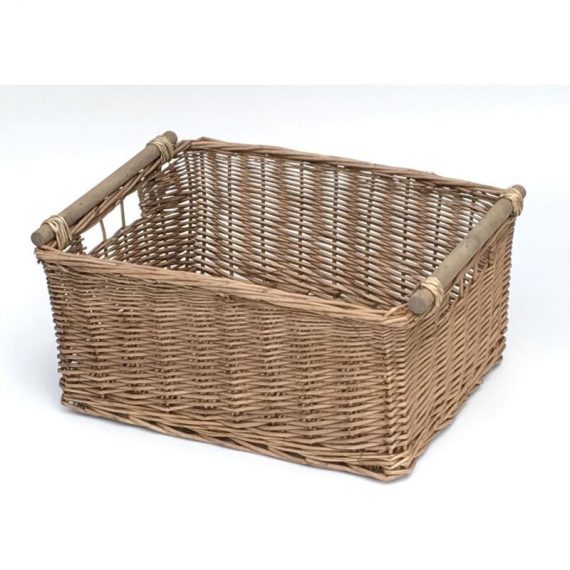 Kitchen Log Fireplace Wicker Storage Basket With Handles Xmas Empty Hamper Basket [Natural,Large] 45x35x20cm] 117849567_634558983089097092-104 7426856381392