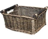 Kitchen Log Fireplace Wicker Storage Basket With Handles Xmas Empty Hamper Basket [Oak,Small 31x25x16cm] 465-F41-BAC 602589891354