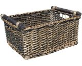 Kitchen Log Fireplace Wicker Storage Basket With Handles Xmas Empty Hamper Basket [Oak,Extra Large 51x41x22cm] 465-F41-BAF 602589891385