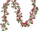 2cm Berry Garland Holly Decorations Christmas Wreaths for Holiday Fireplace Staircase Table Centerpieces Nce-21777 6931903049619