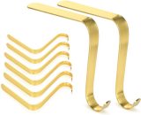 Metal Christmas Stocking Holder Xmas Fireplace Hanger Hook Gold Mantle Garland Clip for Christmas Xmas Party Decoration 8 Pack,model:Gold 8 pack E14145-8 787830338403